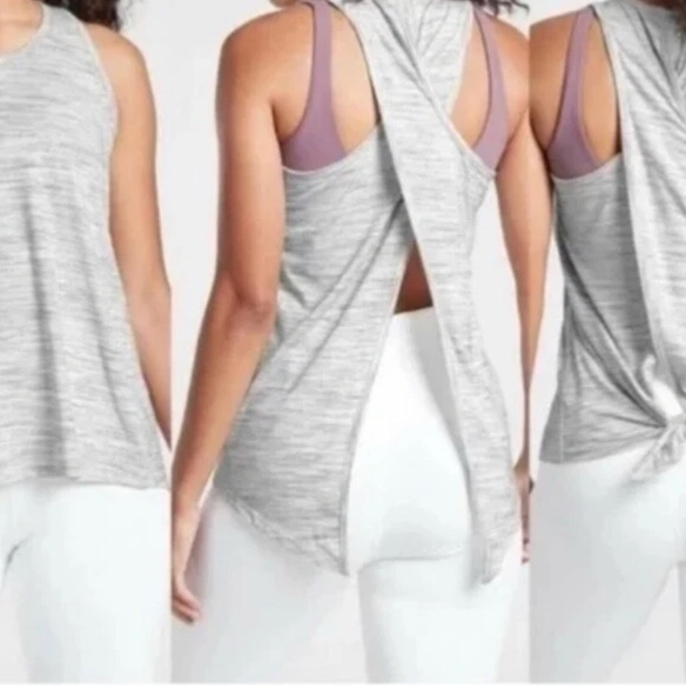 Athleta Essence grey tie back tank top